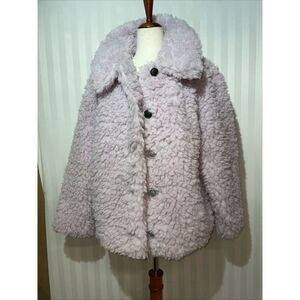 Vero Moda‎ Sherpa Teddy Coat Womens Size Large Brown Tigers Eye Faux Fur